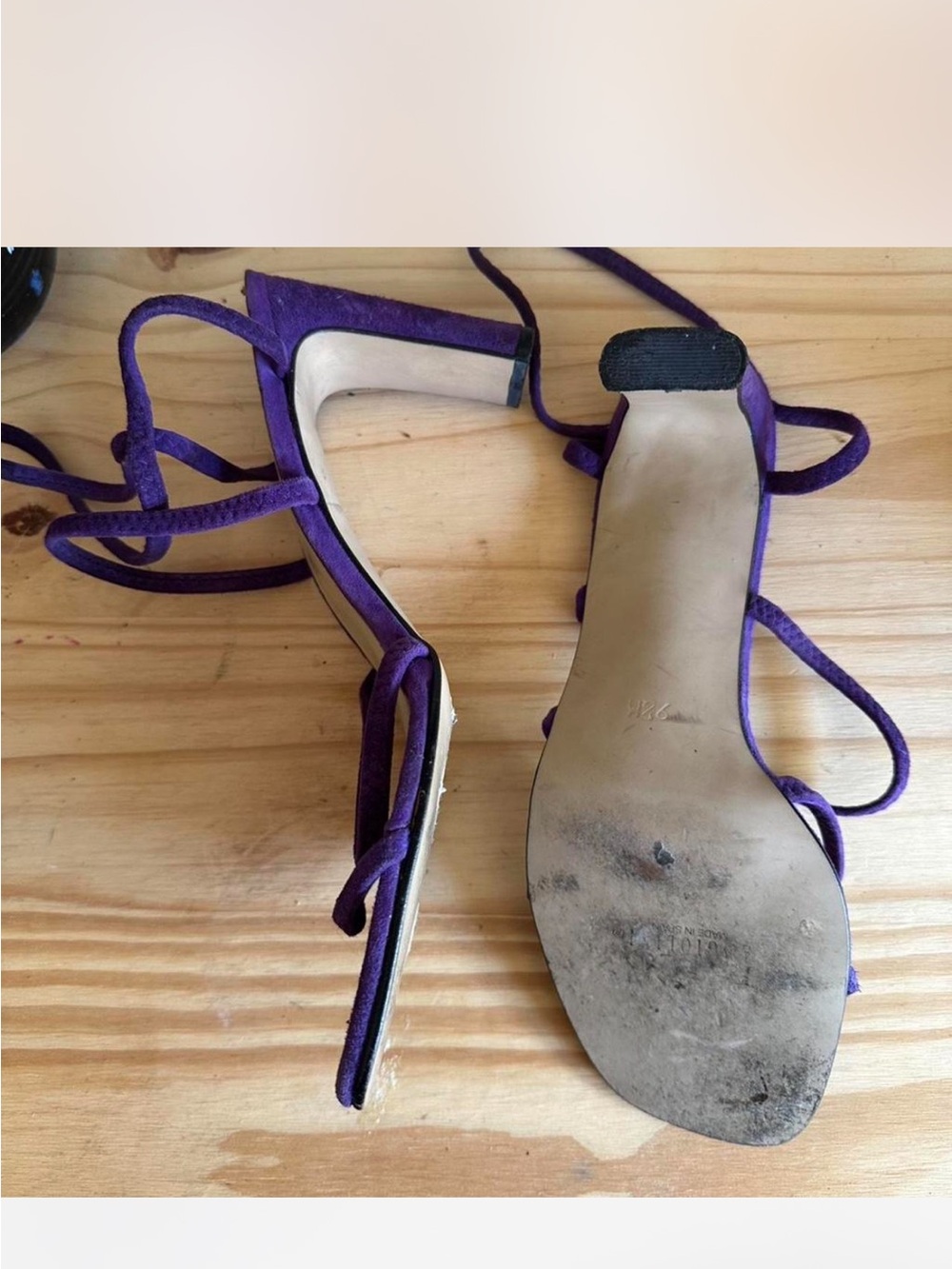 Enzo Angiolini Purple Strappy Heeled Sandals - Picture 4 of 4